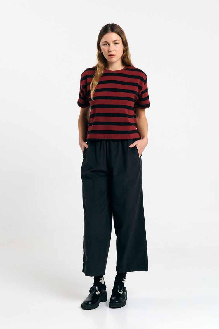 Suite13Lab Isquia Top Stripes Brick Damen Streifenshirt schwarz rot